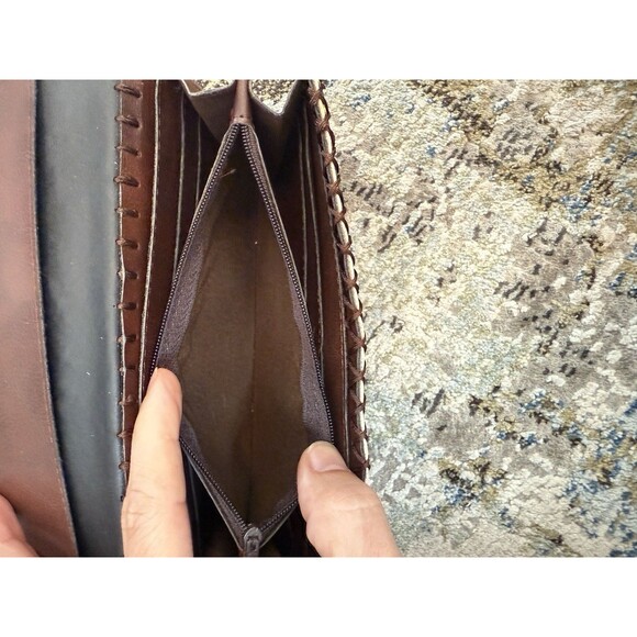 hand stitched vegan leather Harmony Wallet mosaic Dark Horse LNC BOHO - Picture 6 of 6